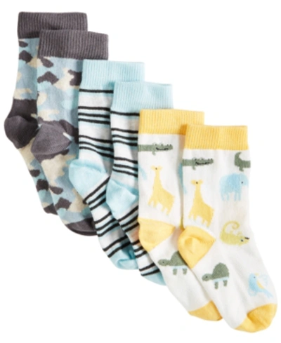 First Impressions Kids' Baby Boys 3-pack Mix-and-match Socks, Created For Macy's In Neo Natura