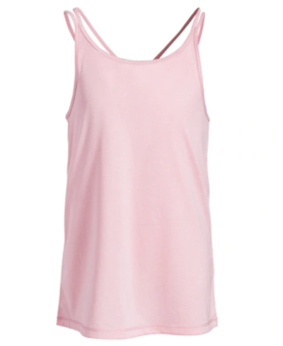 Ideology Kids' Big Girls Layered-look Tank Top, Created For Macy's In Rose Shadow