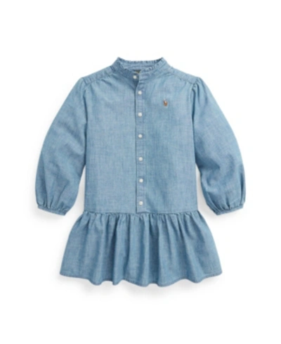 Polo Ralph Lauren Kids' Big Girls Cotton Chambray Shirtdress In Indigo