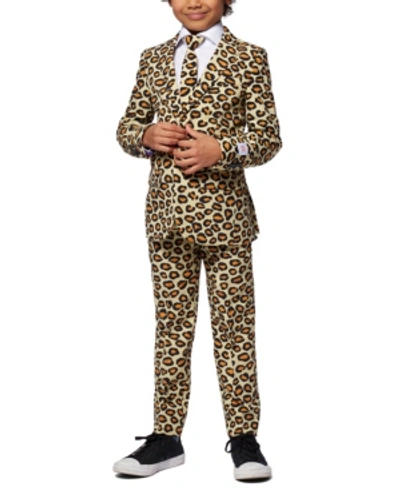 Opposuits Kids'  Toddler Boys 3-piece The Jag Animal Print Suit Set In Tan/beige