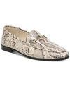 Sam Edelman Women's Loraine Tailored Loafers Women's Shoes In Stone Snake Print Leather