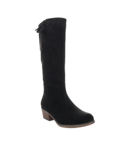 Propét Rider Womens Suede Tall Mid-calf Boots In Black