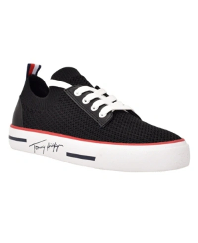 Tommy Hilfiger Women's Gessie Stretch Knit Sneakers In Black