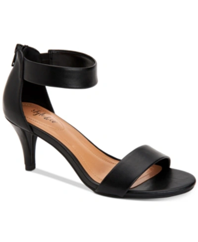 Style & Co Women's Paycee Two-piece Dress Sandals, Created For Macy's In Black Smooth