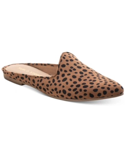 Sun + Stone Ninna Mules, Created For Macy's Women's Shoes In Cheetah