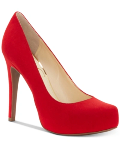 Jessica Simpson Women's Parisah Platform Pumps Women's Shoes In Red Muse