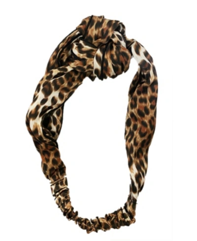 Night Women's  Silk Headband In Leopard