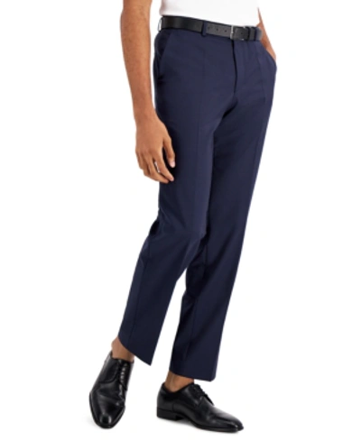 Hugo Boss Boss Men's Modern-fit Wool Superflex Suit Separate Pants In Navy Mini Check