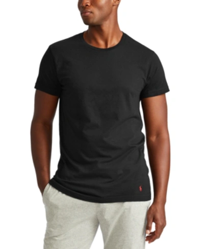Polo Ralph Lauren Men's Big And Tall V-neck Undershirt 3-pack In Black
