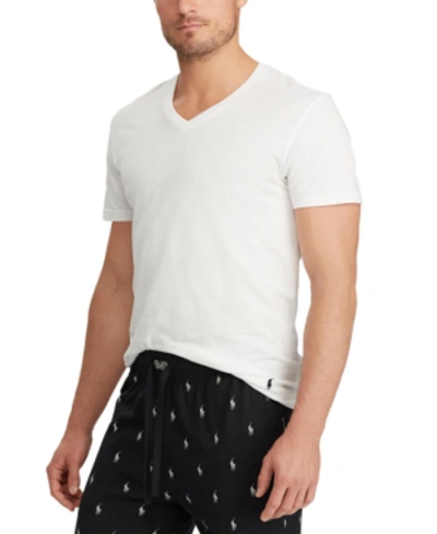 Polo Ralph Lauren Men's Big And Tall 3-pack V-neck Undershirts In White Tall