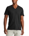 Polo Ralph Lauren Men's Big And Tall 3-pack V-neck Undershirts In Black