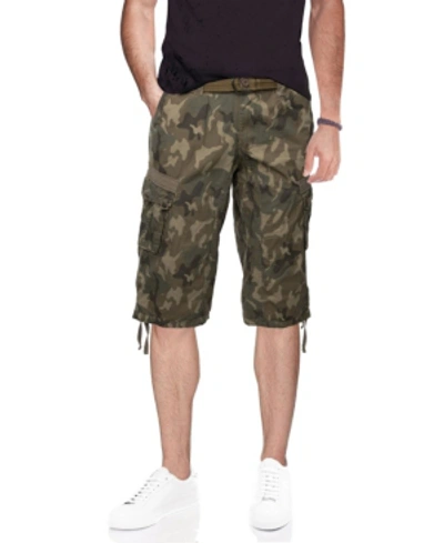 X-ray Men's Belted Capri Cargo Shorts In Desert Camo