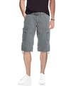 X-ray Men's Big And Tall Belted Capri Cargo Shorts In Slate Gray