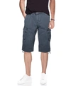 X-ray Men's Big And Tall Belted Capri Cargo Shorts In Steel
