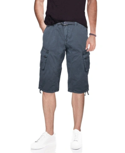 X-ray Men's Big And Tall Belted Capri Cargo Shorts In Steel