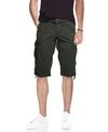 X-ray Men's Big And Tall Belted Capri Cargo Shorts In Charcoal