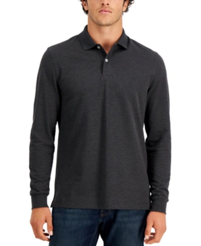 Club Room Men's Solid Stretch Polo, Created For Macy's In Dark Lead