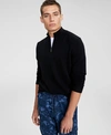 Club Room Men's Cashmere Quarter-zip Sweater, Created For Macy's In Deep Black