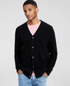 Club Room Men's Cashmere V-neck Cardigan, Created For Macy's In Deep Black