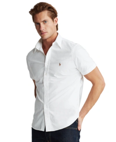 Polo Ralph Lauren Men's Classic-fit Short-sleeve Oxford Shirt In White