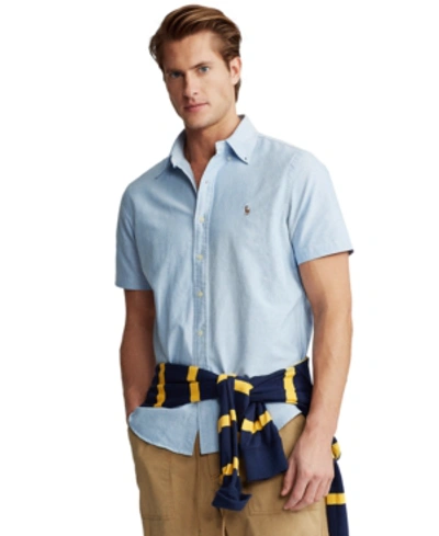 Polo Ralph Lauren Men's Classic-fit Short-sleeve Oxford Shirt In Blue