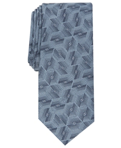 Alfani Men's Slim Geometric Tie, Created For Macy's In Lt. Blue