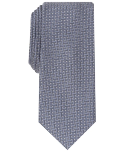 Alfani Men's Slim Basketweave Tie, Created For Macy's In Charcoal