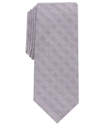 Alfani Men's Slim Grid Tie, Created For Macy's In Pink