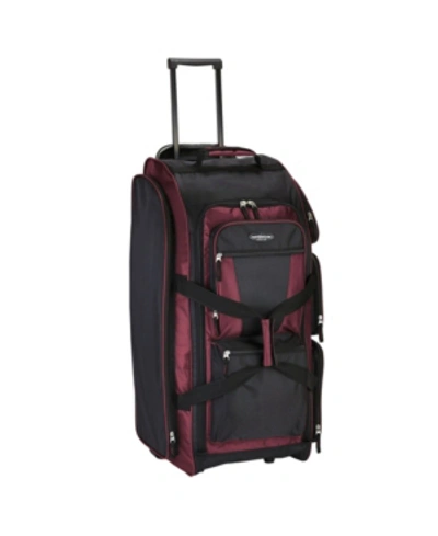 Travelers Club 30" Adventure Upright Rolling Duffel Bag In Crimson