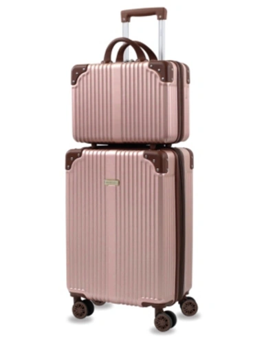 Puiche Tresor Carry-on Vanity Trunk Luggage, Set Of 2 In Gold
