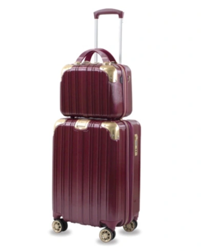 American Green Travel Melrose S Carry-on Vanity Luggage, Set Of 2 In Burgundy