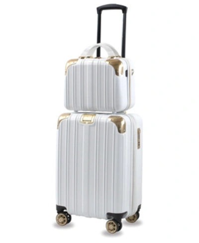 American Green Travel Melrose S Carry-on Vanity Luggage, Set Of 2 In White