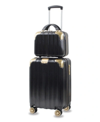 American Green Travel Melrose S Carry-on Vanity Luggage, Set Of 2 In Black