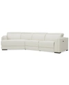 FURNITURE JENNETH 3-PC. LEATHER SOFA WITH 1 POWER MOTION RECLINER AND CUDDLER, CREATED FOR MACY'S