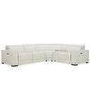 FURNITURE JENNETH 5-PC. LEATHER L SECTIONAL WITH 3 POWER MOTION RECLINERS, CREATED FOR MACY'S
