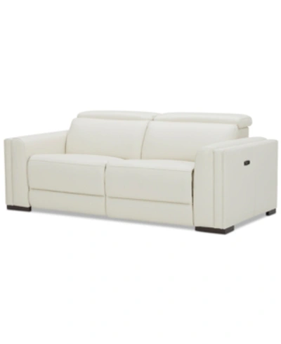 Furniture Jenneth 2-pc. Leather Sofa With 2 Power Recliners, Created For Macy's In Coconut Milk