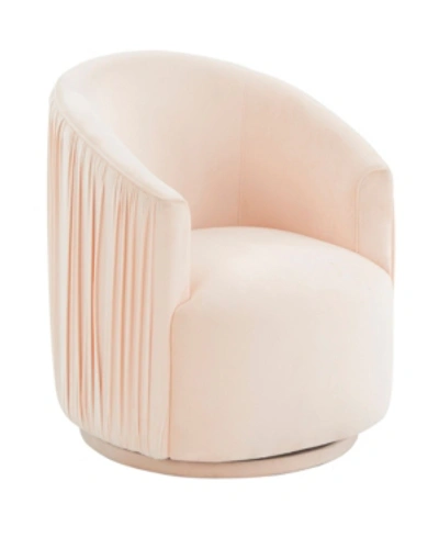 Tov Furniture London Pleated Swivel Chair In Peche