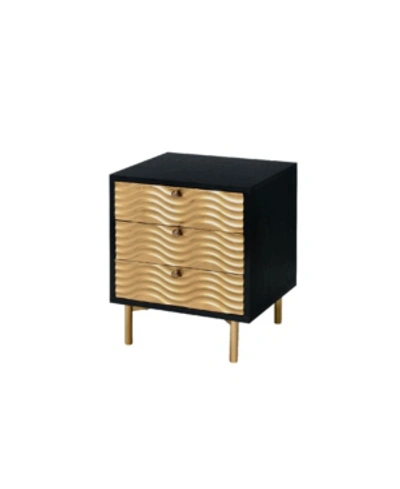 Acme Furniture Alston Accent Table In Black And Champagne
