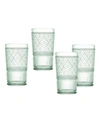 Godinger Blue Claro Highball Glasses, Set Of 4 In Green