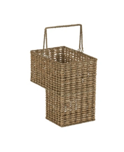 Household Essentials Sea Grass And Corn Husk Stair Step Basket In Brown