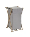 Household Essentials Wood X Frame Hamper In Gray