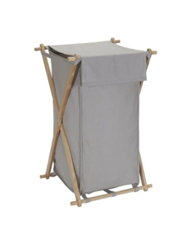 Household Essentials Wood X Frame Hamper In Gray