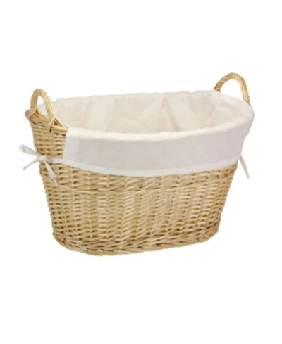 Household Essentials Willow Lined Basket With Handles In Brown