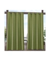 EXCLUSIVE HOME DELANO HEAVYWEIGHT TEXTURED INDOOR/OUTDOOR GROMMET TOP CURTAIN PANEL PAIR, 54" X 84"