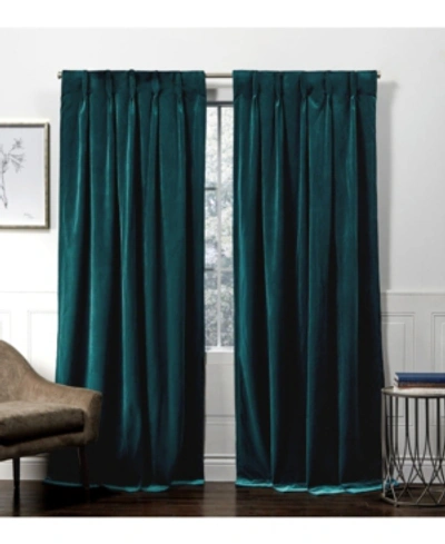 Exclusive Home Curtains Velvet Heavyweight Hidden Tab Top Curtain Panel Pair, 52" X 108" In Medium Gre