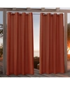 Exclusive Home Nicole Miller Canvas Indoor/outdoor Grommet Top 54" X 84" Curtain Panel Pair In Orange