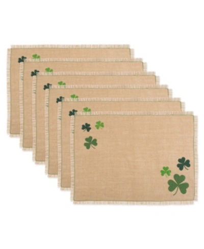 Design Imports Shamrock Jute Placemat, Set Of 6 In Tan