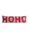 CREATIVE CO-OP INC 36" COTTON WOVEN LUMBAR PILLOW WITH APPLIQUED "HO HO", 36" X 12"
