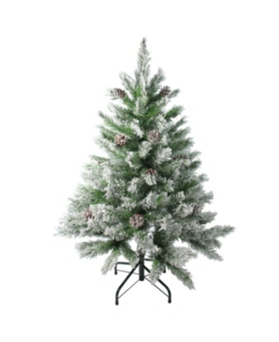 Northlight 4' Flocked Angel Pine Artificial Christmas Tree In Green