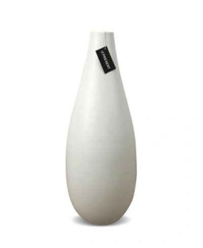 Le Present Drop Slim Ceramic Vase 18.8" In White